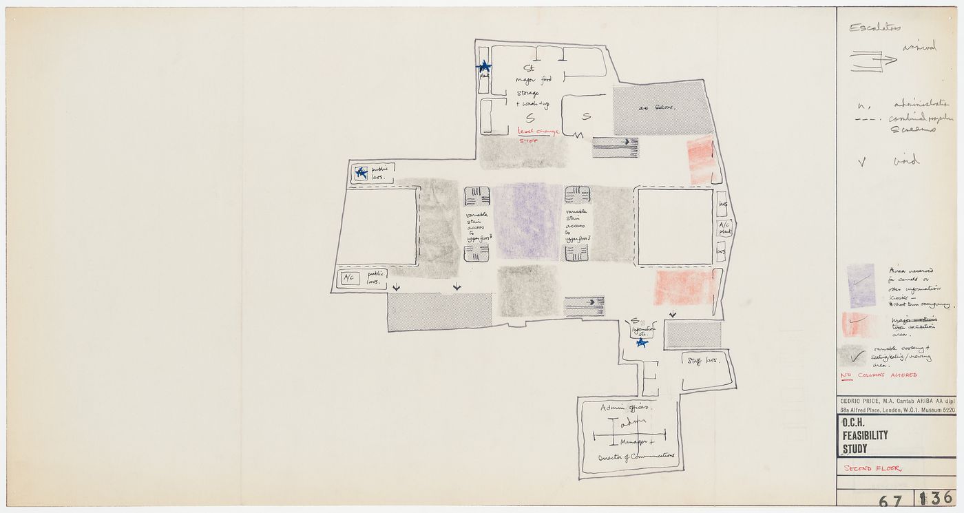 Conceptual plan for second floor of Oxford Corner House, London, England