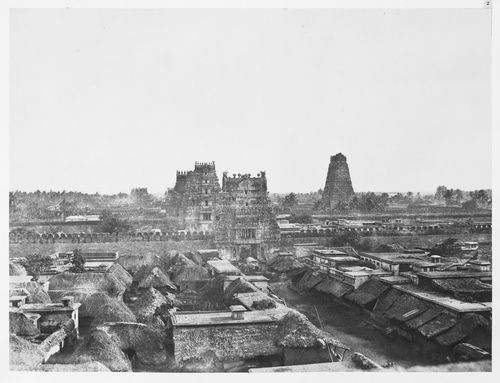 Seeringham. [Great Pagoda,] View of the line of gopurums on the south side from the top of the gateway.