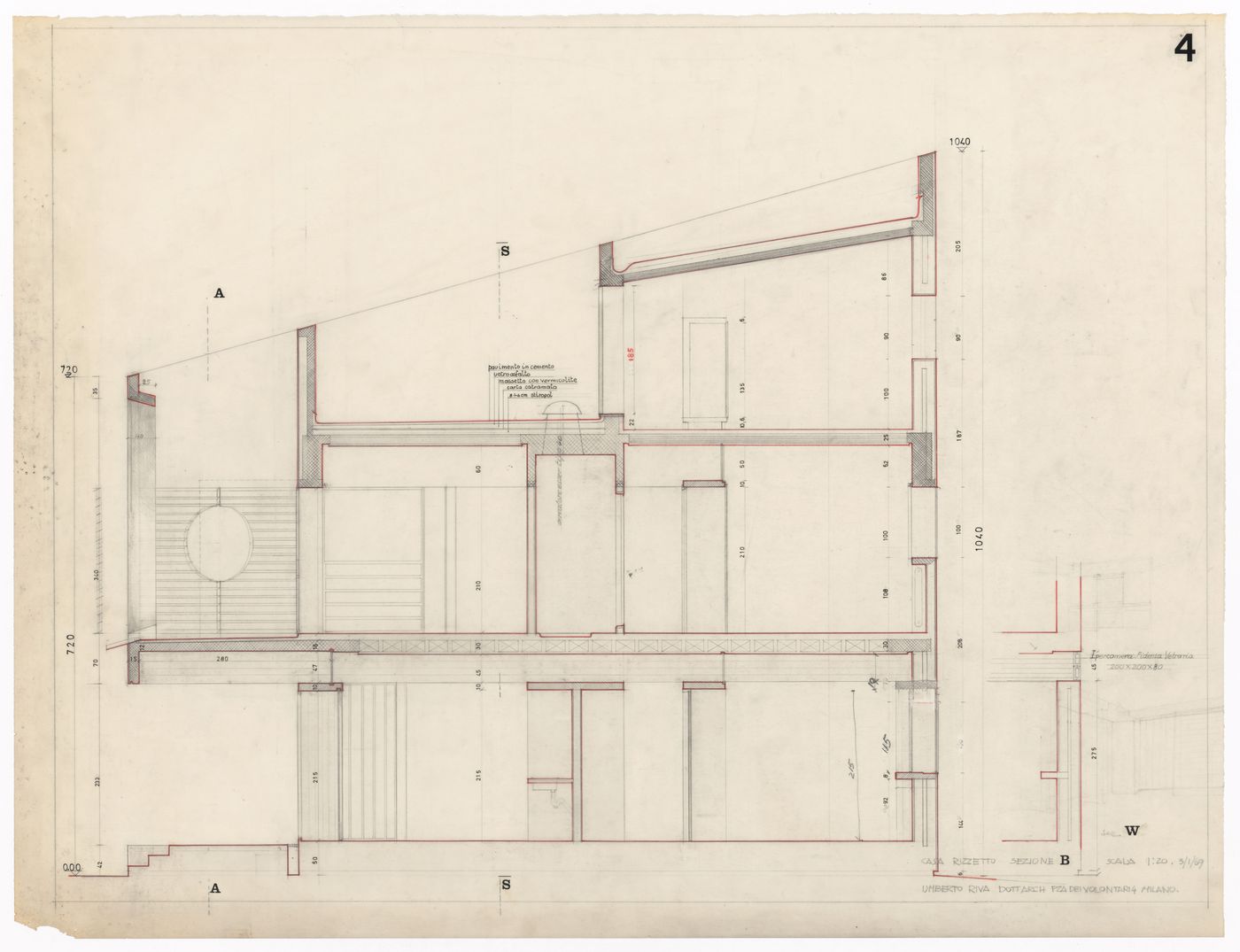 Section for Casa Rizzetto, Caorle, Italy