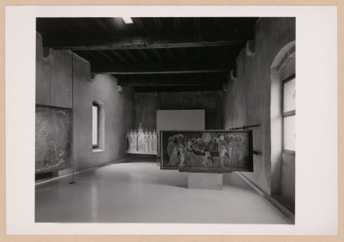 Interior view of a gallery showing paintings, Museo di Castelvecchio, Verona, Italy
