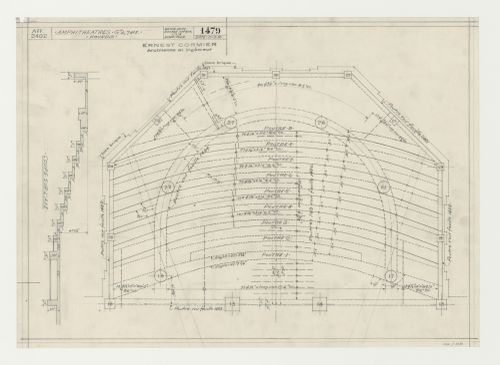 Détails des hourdis et des poutres de l'amphithéâtre, Pavillon principal et campus, Université de Montréal, Montréal, Canada (1924-1947)