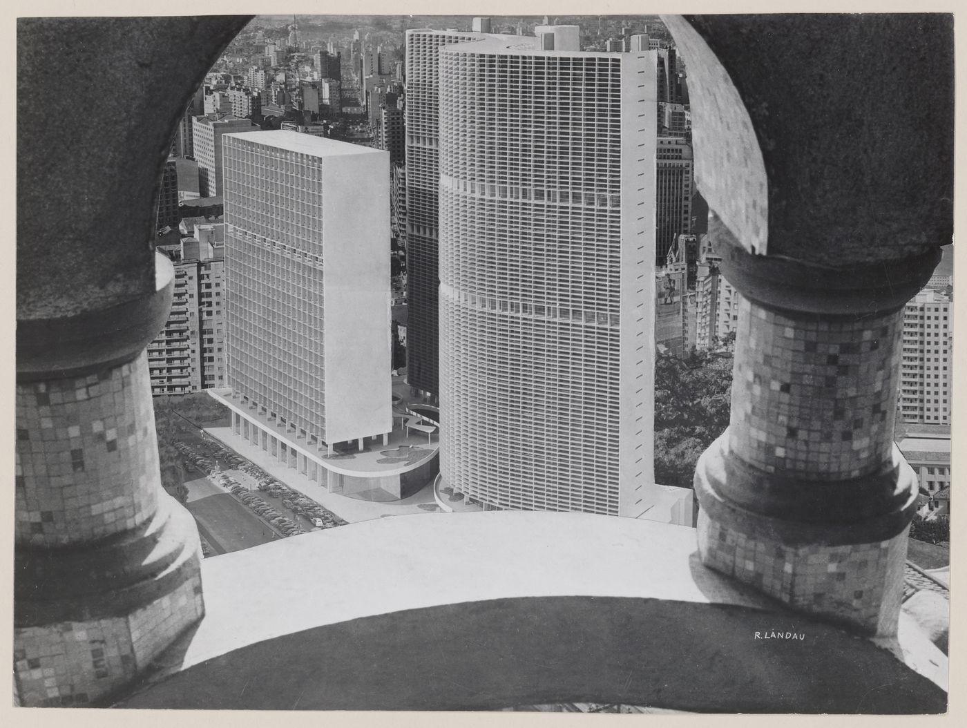 Photomontage of model for Copan Building, São Paulo, Brazil
