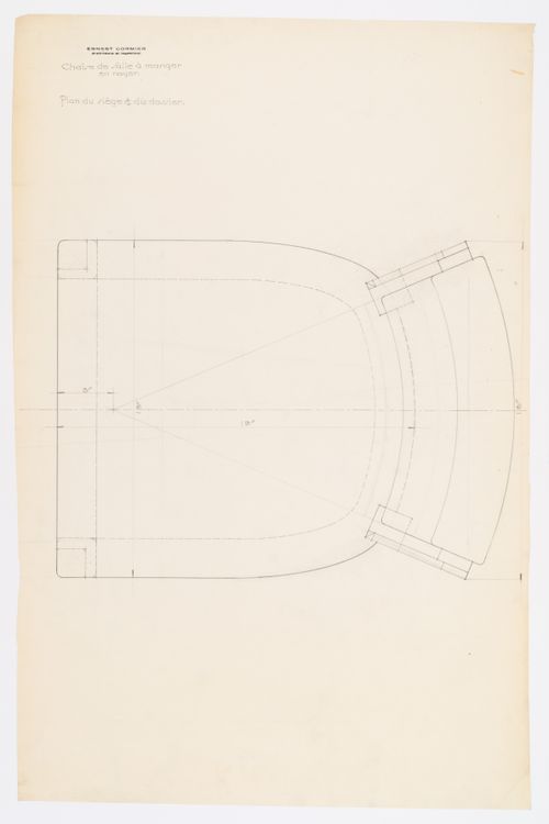 Détails d'une chaise de la salle à manger,  Résidence Ernest Cormier, 1418 Avenue des Pins Ouest, Montréal, Canada (1929-1957)