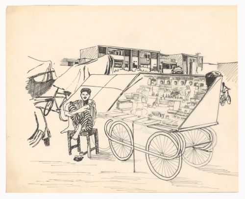 Drawing of rehri wallah