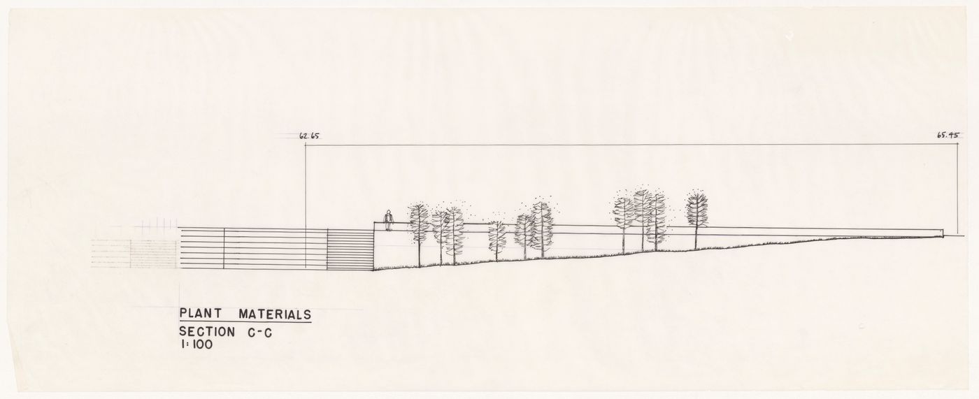 Section view of plant materials for National Gallery of Canada, Ottawa, Ontario