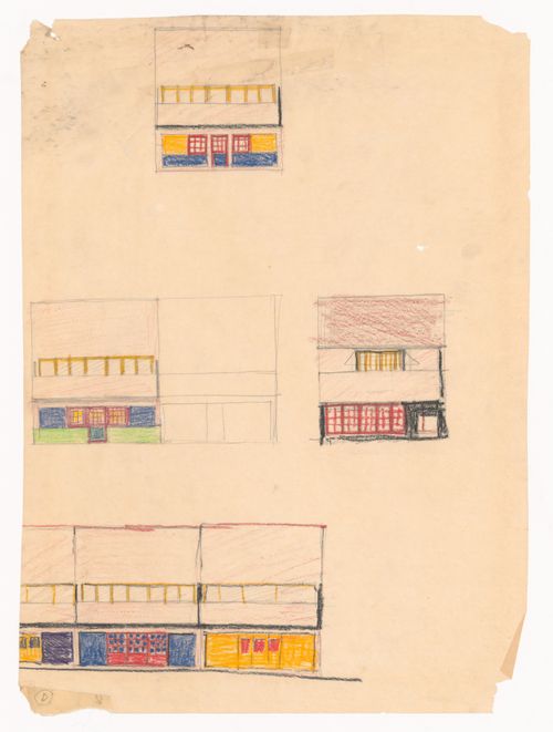 Sketch elevations for Conjunto Habitacional em Caxinas, Vila Cova - Vila do Conde, Portugal