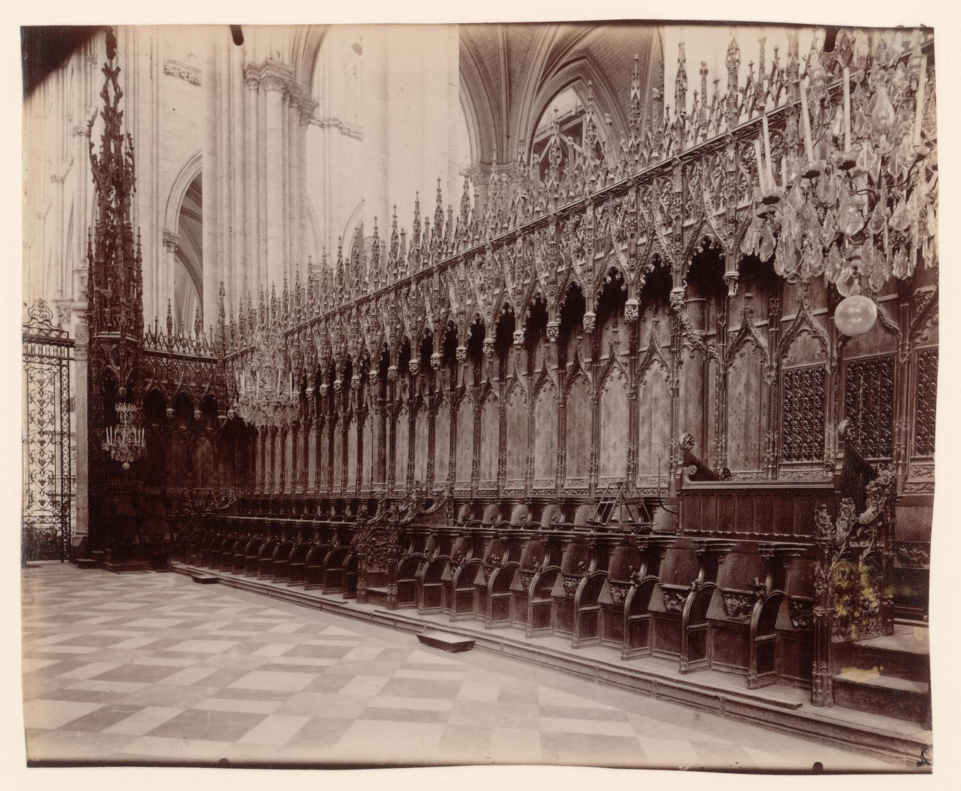 Interior view of Cathédrale d'Amiens, choir stalls, Amiens, France