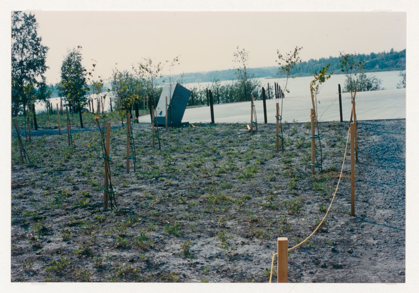 View of landscape regeneration, Northwest Territories Legislative Assembly Building, Yellowknife, Northwest Territories