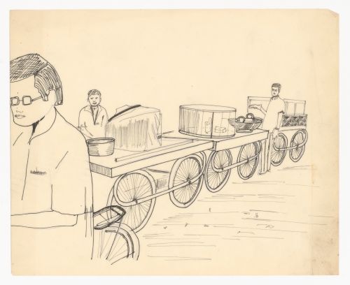 Drawing of rehri wallahs