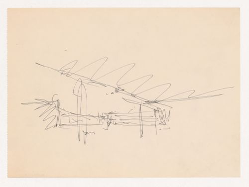 Perspective sketch from an interior viewpoint for campus buildings for Illinois Institute of Technology