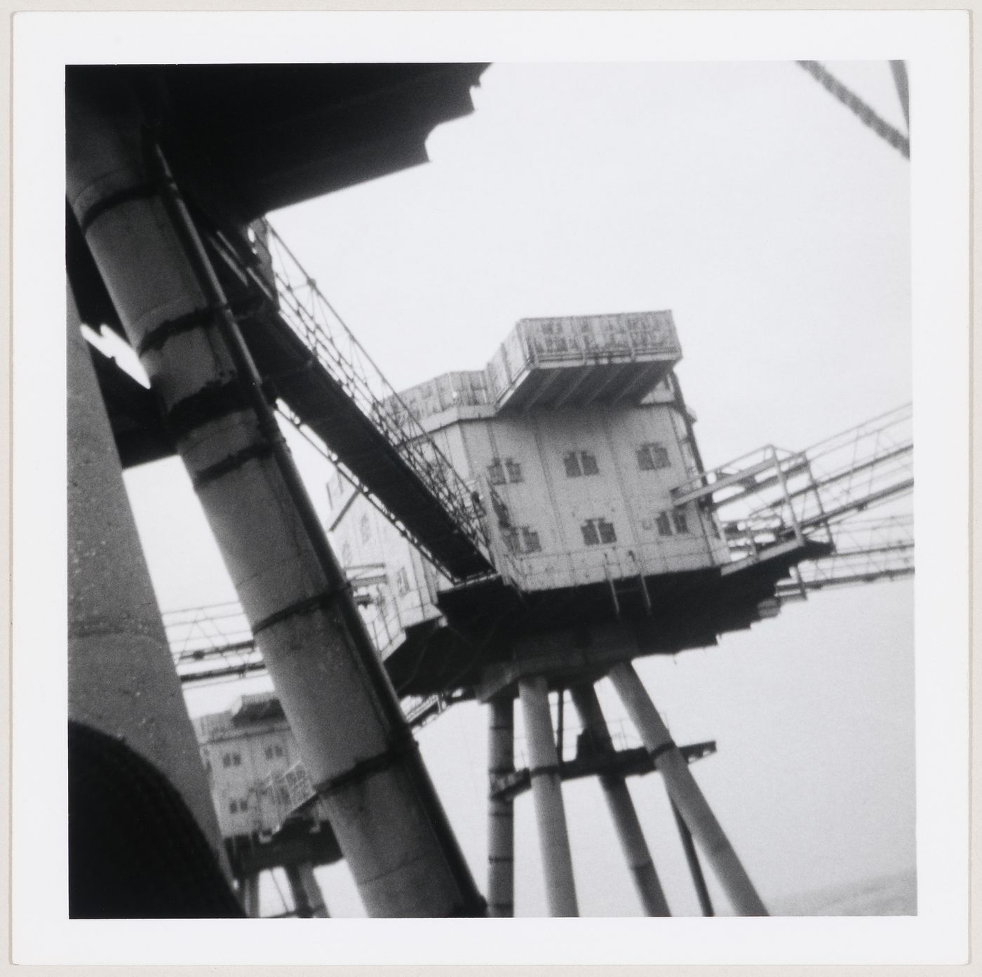 View of the control tower at the Red Sands Fort in the Thames River Estuary