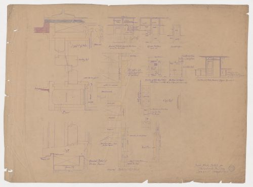 Monadnock Building, Chicago: Elevations and sectional details for the interior walls, partitions, doors and toilet compartments