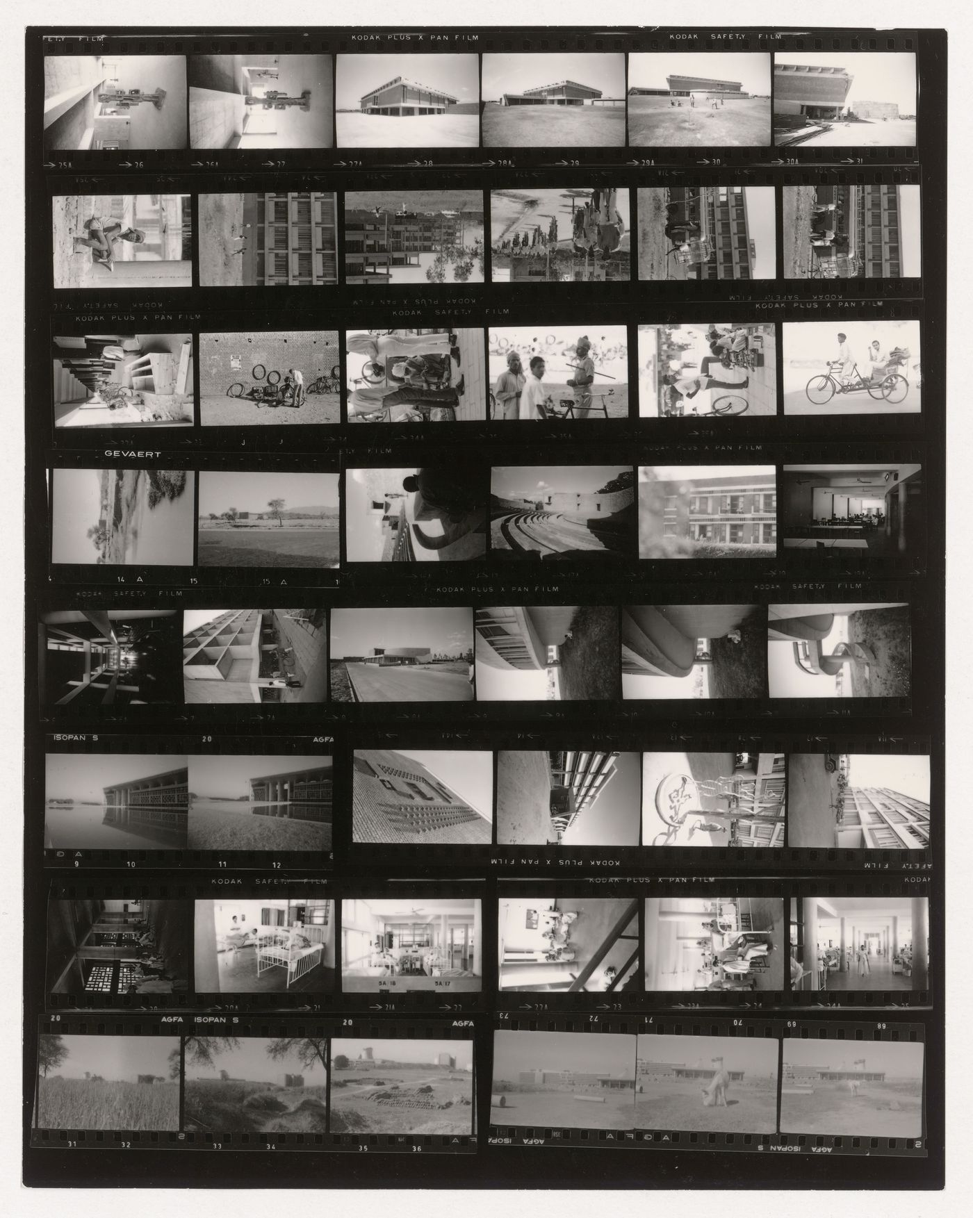 Contact sheet with views of Chandigarh, India