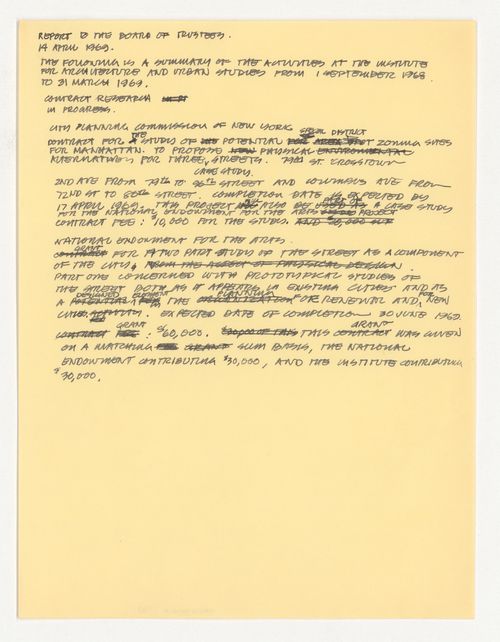 Draft report to the Board of Trustees