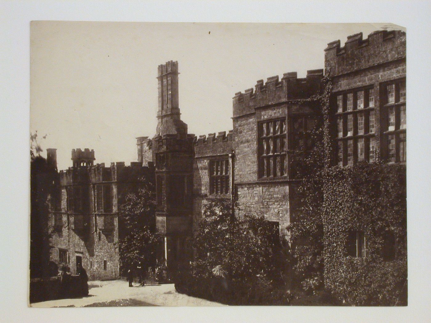 Partial view of the south façade of Haddon Hall, Derbyshire, England
