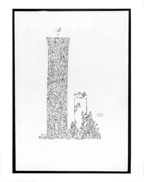 Sketch for vine-covered columns
