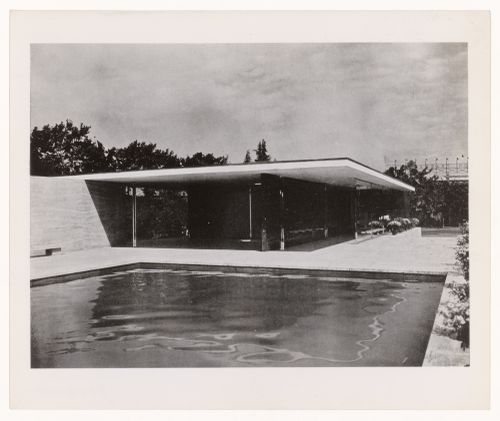 Exterior view of the German Pavilion at the Barcelona International Exhibition of 1929-1930, Spain