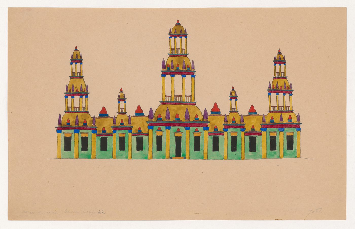 Visionary design for a building, probably a castle