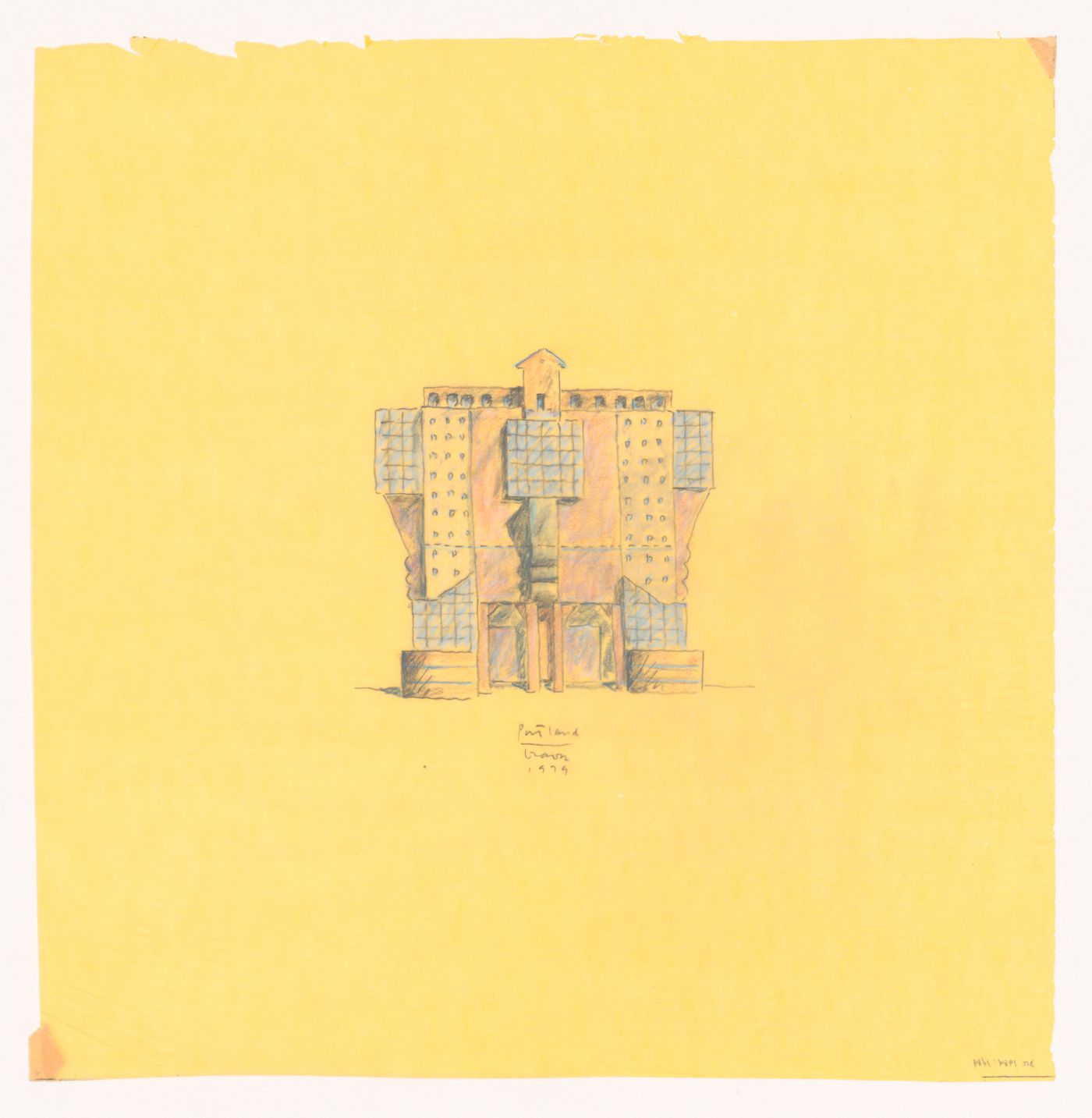 Sketch elevation for Portland Public Office Building, Portland, Oregon