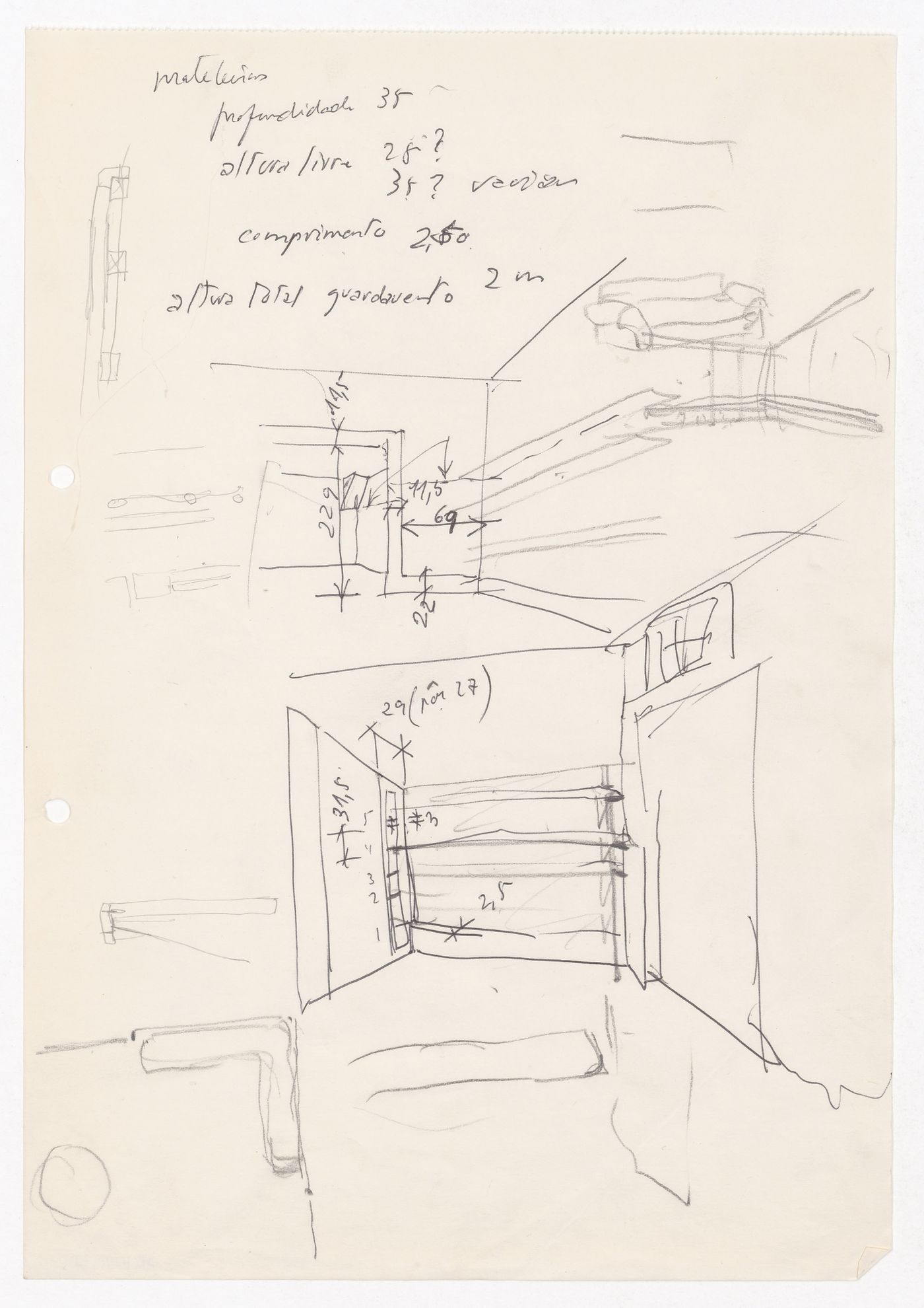 Sketch details with annotations for Fábrica de Fiação e Tecidos do Jacinto, Portugal