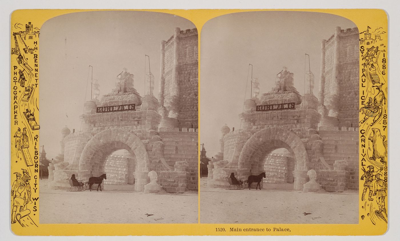 1520 Main entrance to Palace. St. Paul Ice Carnival, 1886, 1887, 1888