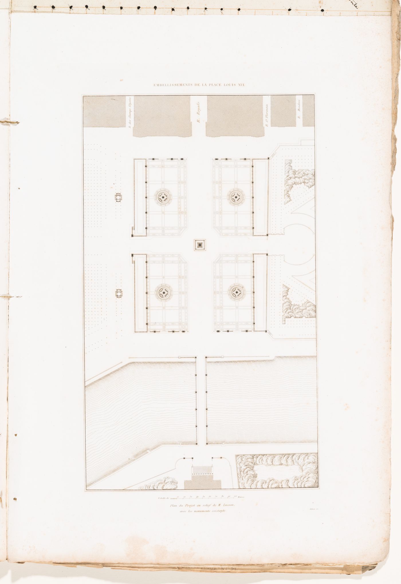 Plan for a project "en relief" by Lusson for place Louis XVI