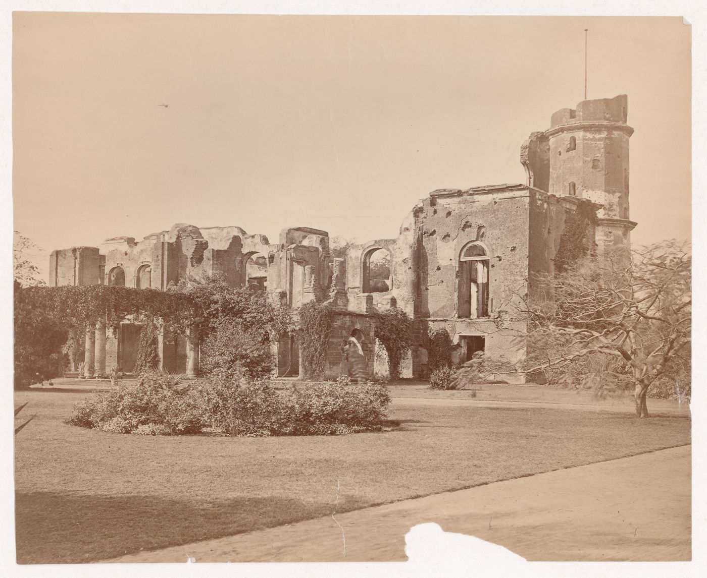 View of the ruins of the Residency Complex, Lucknow, India