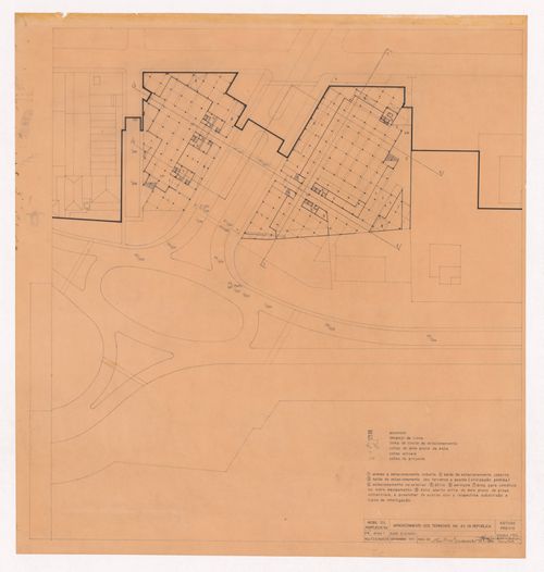 First floor plan for Habitações Colectivas da Mobil Oil Portuguesa, Matosinhos, Portugal