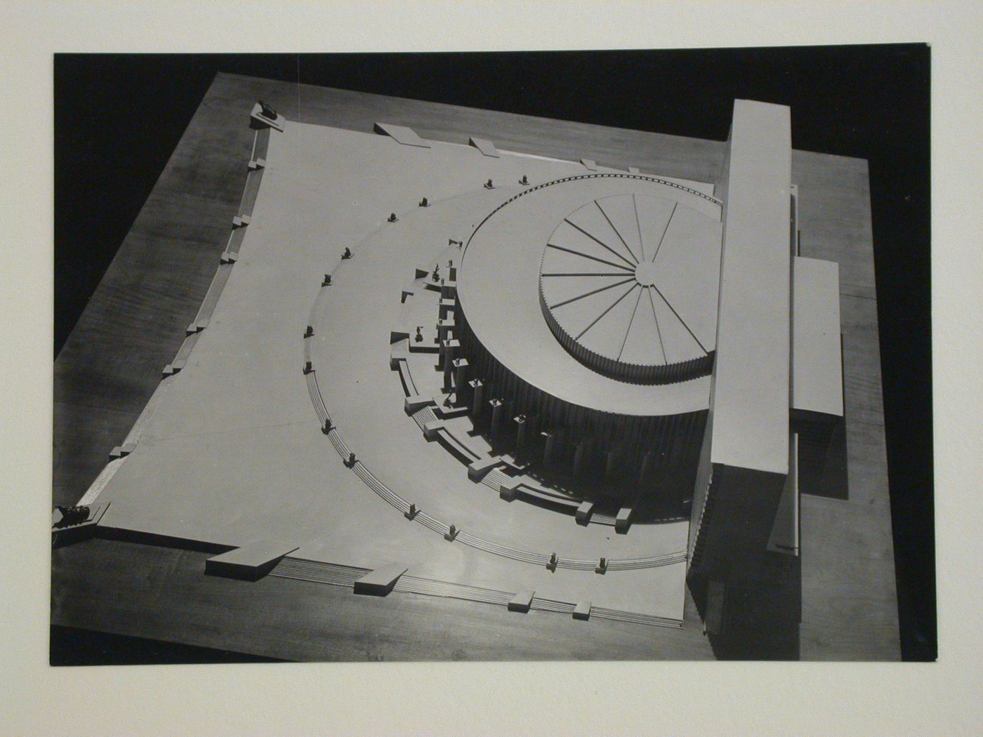 Photograph of a model for the final round of competition for a "synthetic theater" in Sverdlovsk, Soviet Union (now Ekaterinburg, Russia)