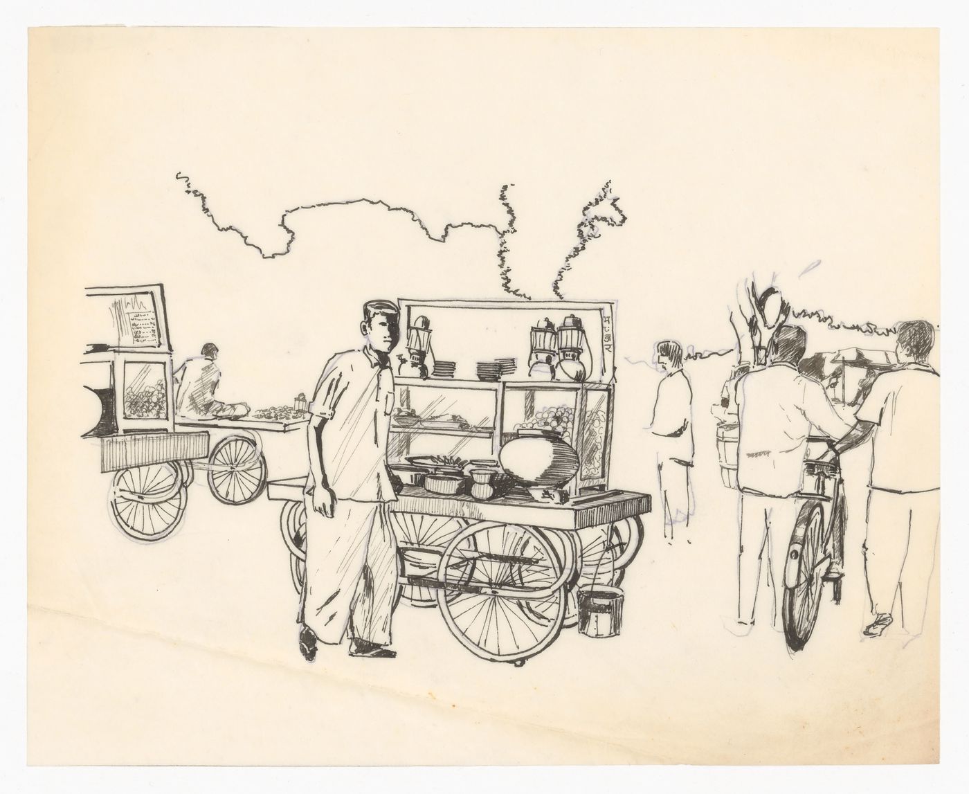 Drawing of rehri walla