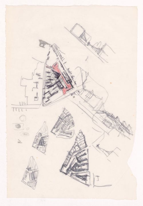 Sketch site plans and perspectives for Loteamento Bárbara de Sousa, Ovar, Portugal