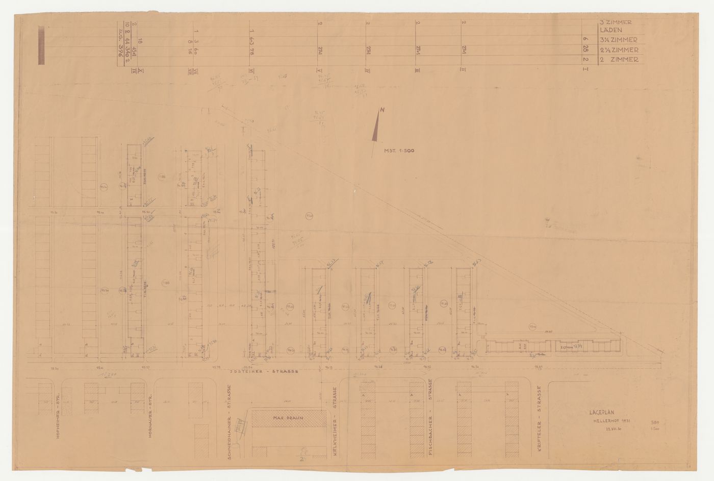 Site plan for Hellerhof Housing Estate, Frankfurt am Main, Germany