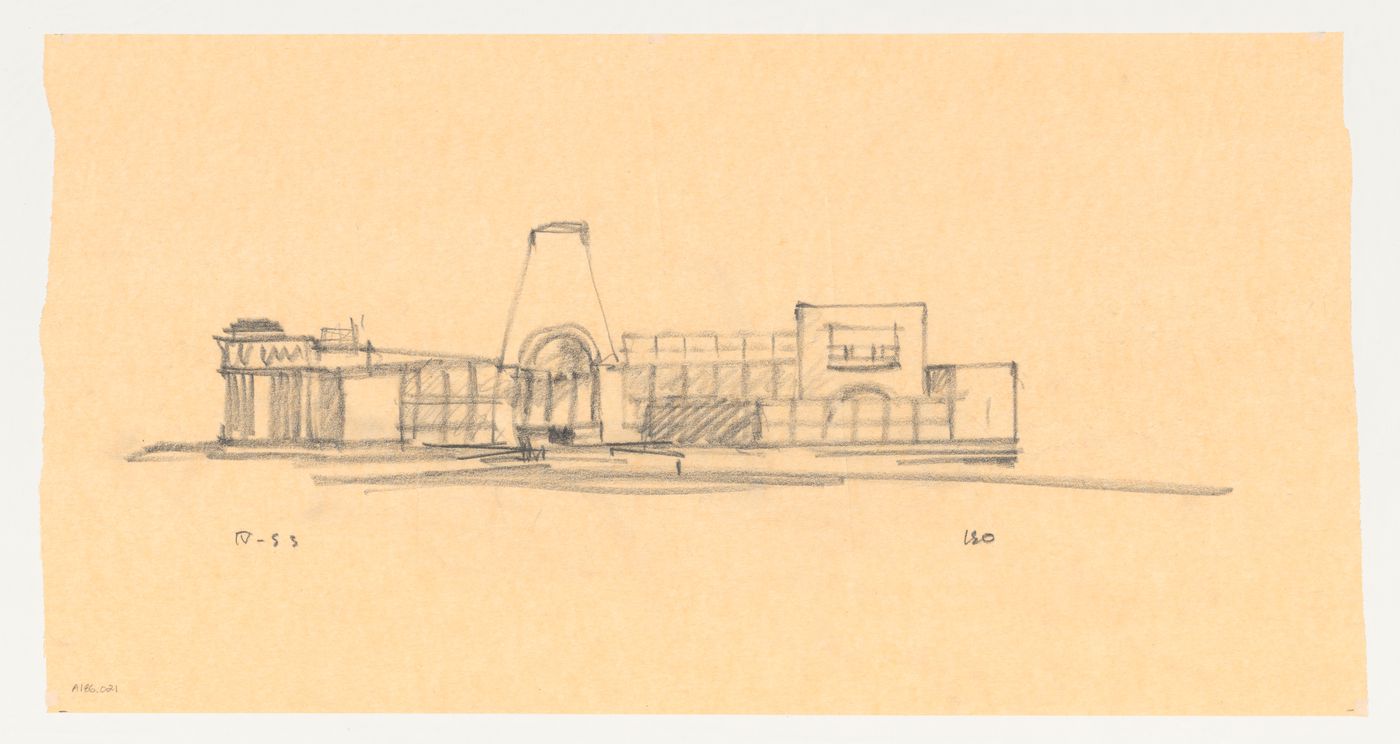 South elevation for the Brooklyn Museum master plan, fourth phase