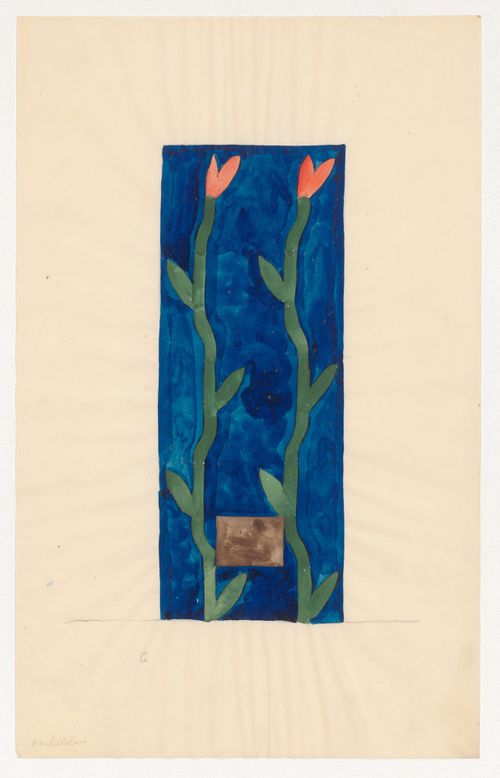 Design for a tiled stove decorated with tulip motifs
