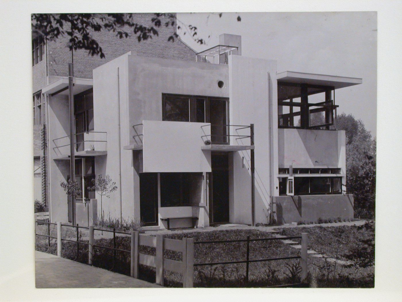 Exterior view of the southeast façade of Schröder House, Utrecht, Netherlands