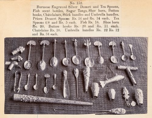 View of silverware, F. Beato Limited, C Road, Mandalay, Burma (now Myanmar)