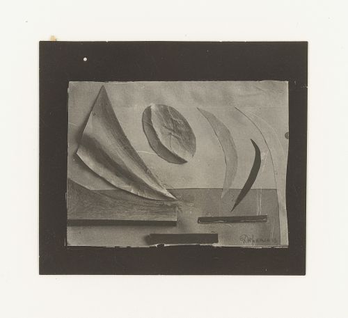 Photograph of a student model by Durinskaia on the topic "Design of the Frontal Surface Based on Relief and Counter-relief" for the "Space" course at the Vkhutemas (Higher State Artistic Technical Studios), Moscow