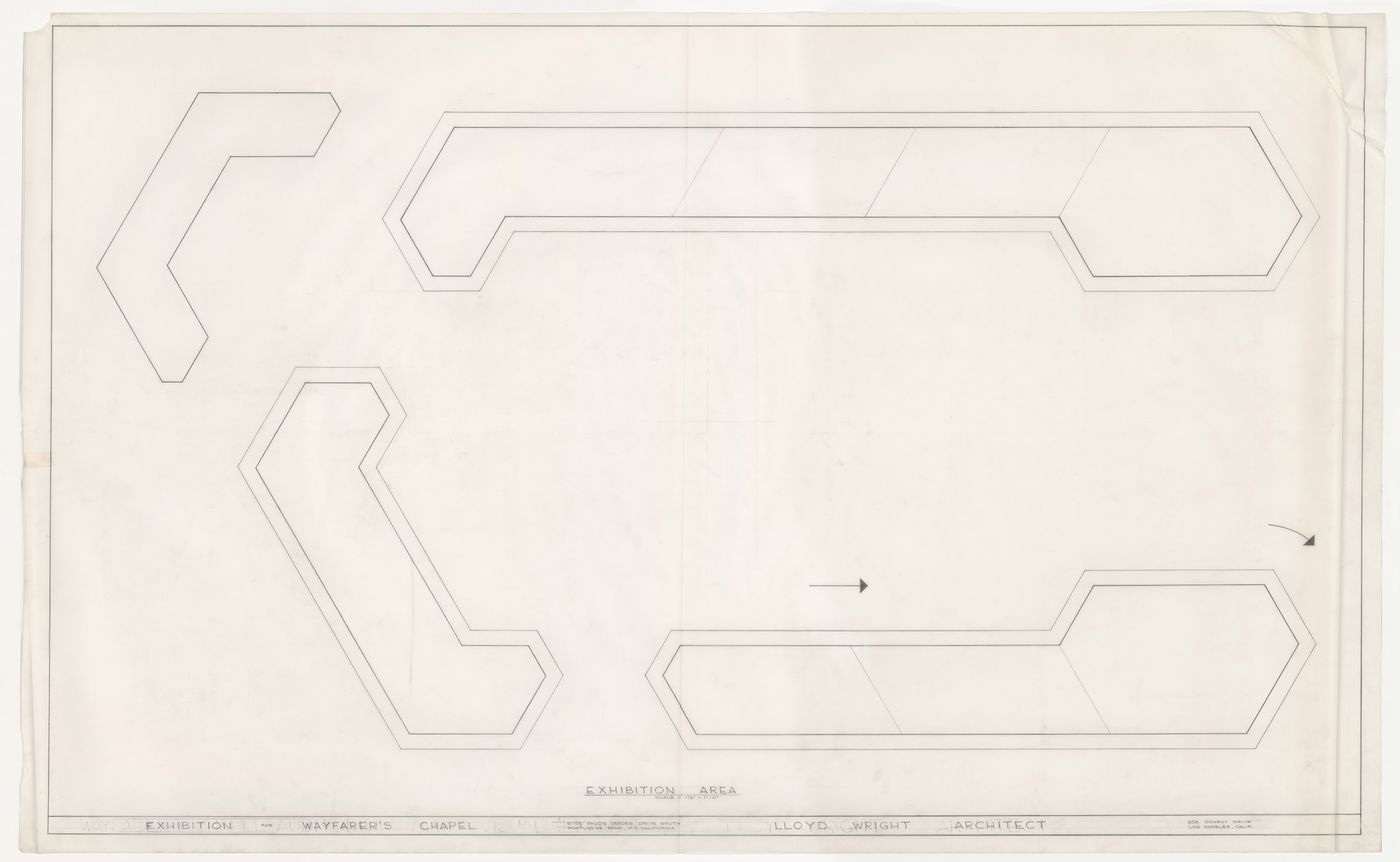 Wayfarers' Chapel, Palos Verdes, California: Block plan for the Swedenborgian educational models for the auditorium exhibition