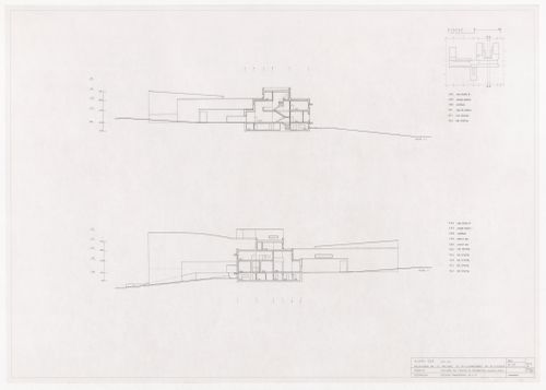 Longitudinal sections for Faculdade de Ciências da Informação, Santiago de Compostela, Spain