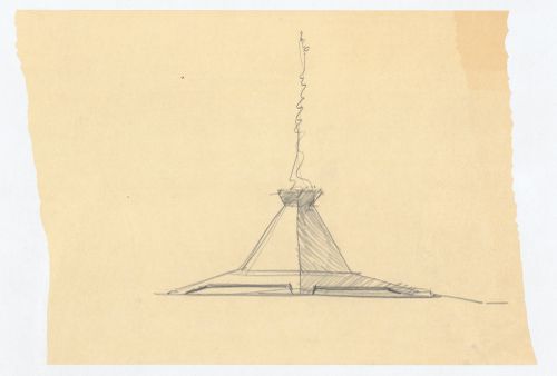 Sketched elevation, North Christian Church, Columbus, Indiana