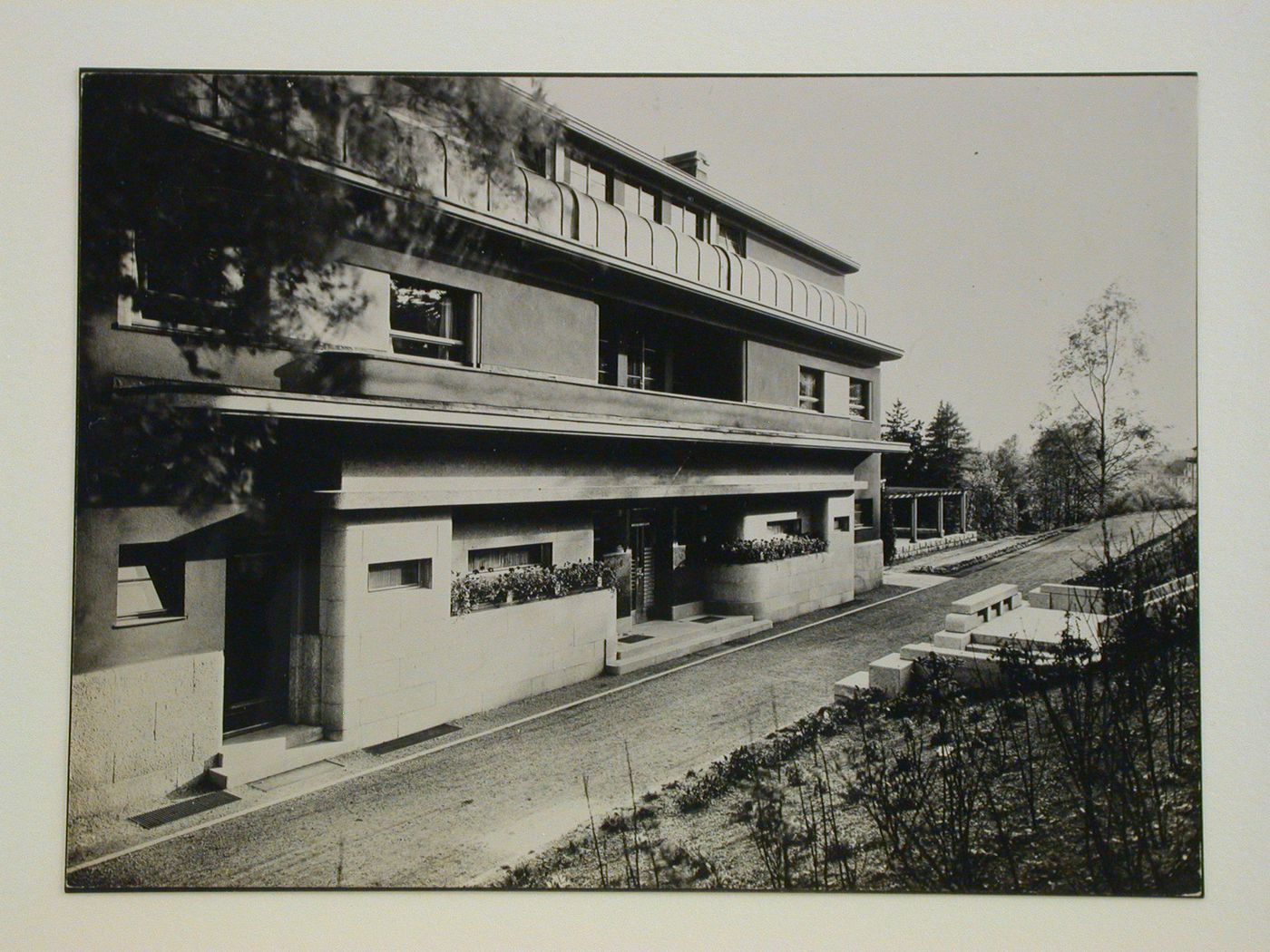 View of the Villa Franz Stross, showing the entrance, the balconies and the windows, Liberec, Czech Republic