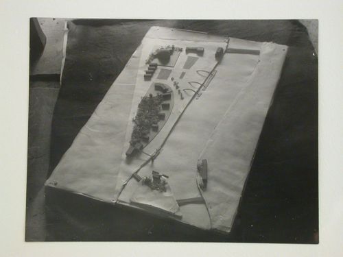 Photograph of a site model for an All-Union Palace of the Arts, Moscow