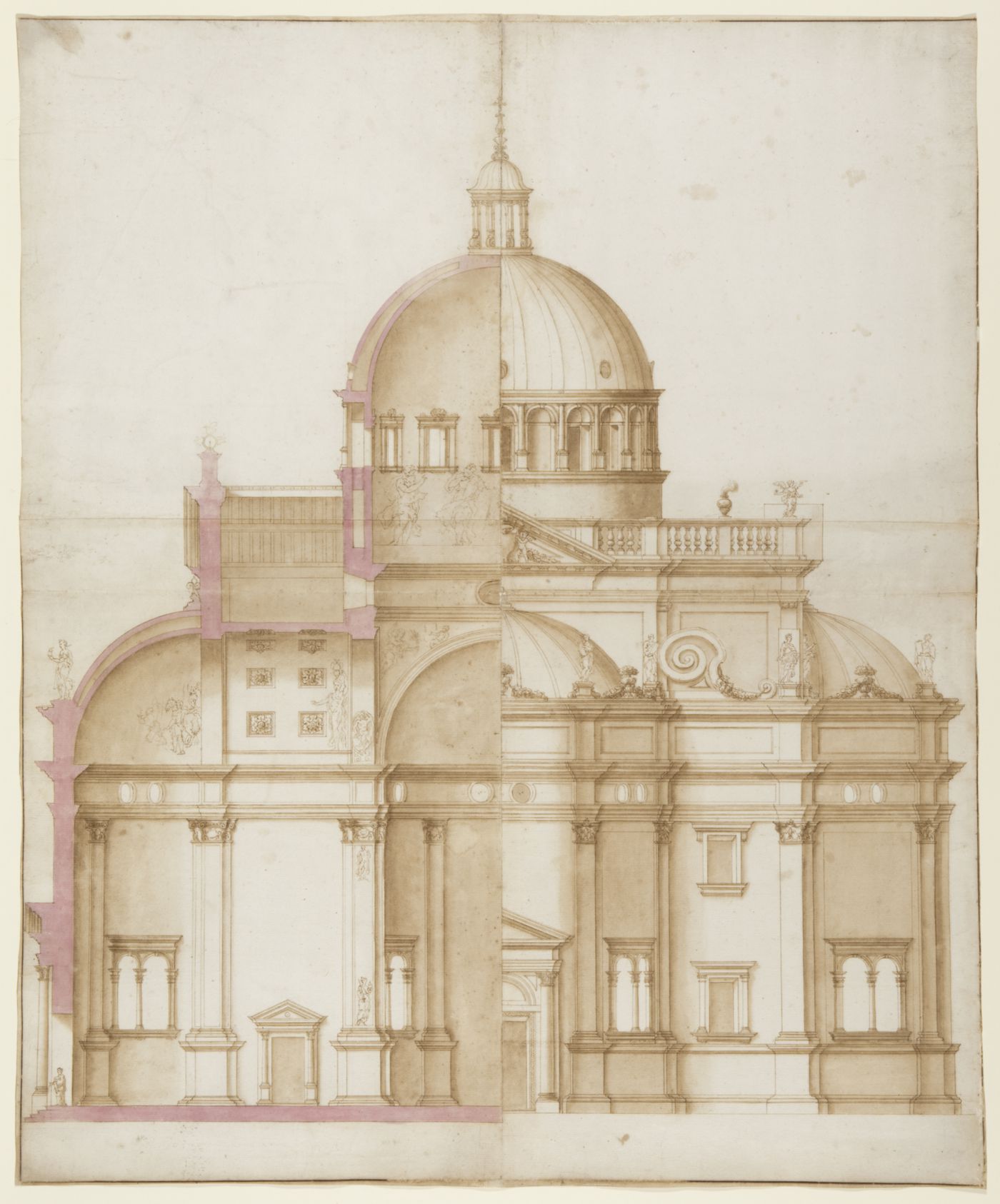 Santa Maria della Steccata, Parma: elevation and section