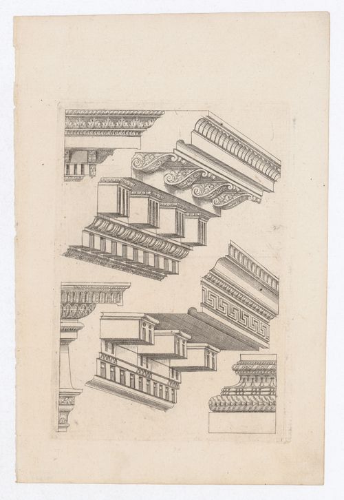 Designs for cornices and column base