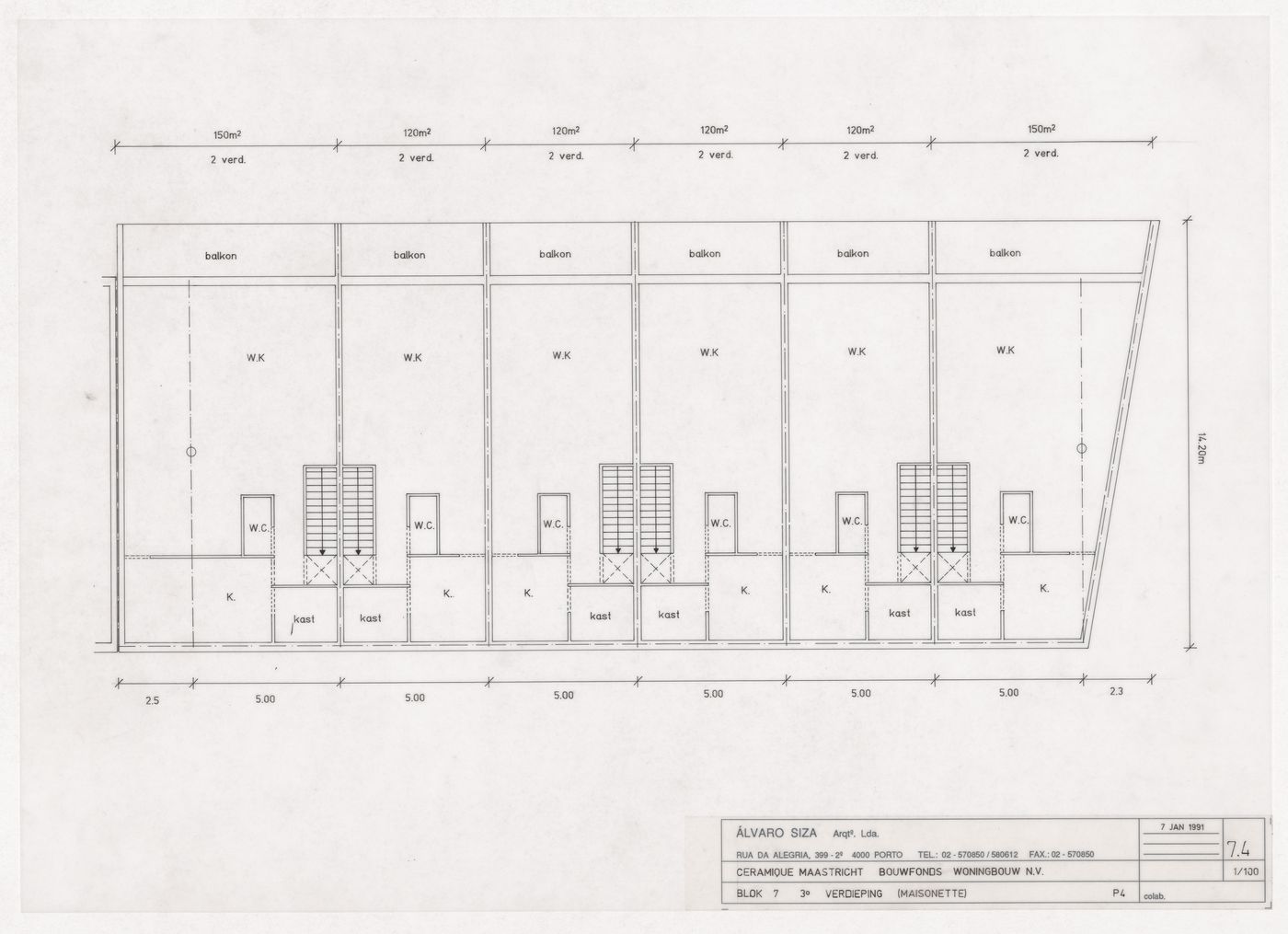Floor plan for Ceramique Terrein Blocos de habitação e escritórios, Maastrich, the Netherlands