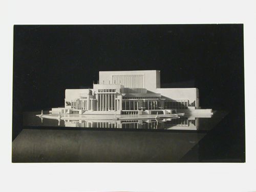 Photograph of a model for a Red Army Theater, Moscow