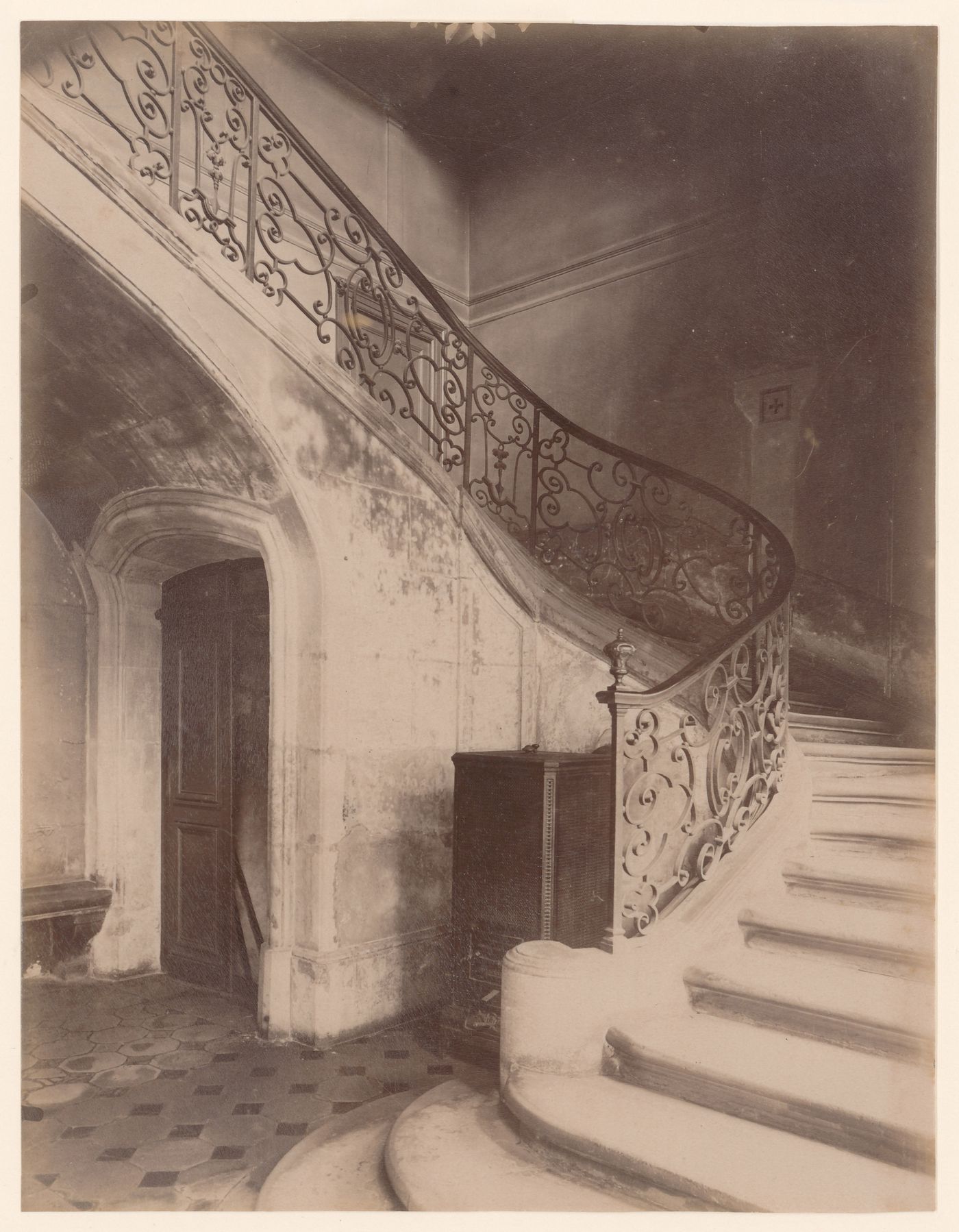 Detail of an interior staircase, Paris, France