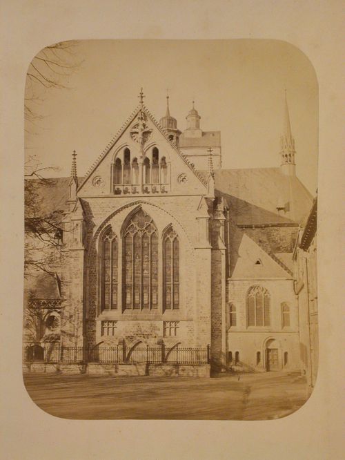 Partial view of Paderborn Cathedral showing a transept, Paderborn, Germany