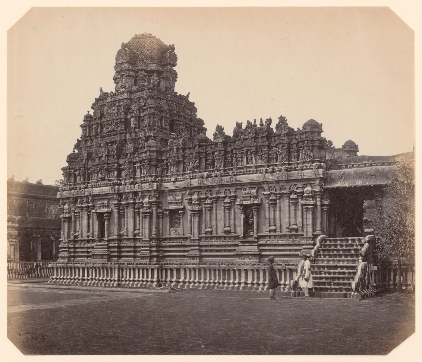South view of the Subrahmanya Shrine, Pirakatisvarar Tirukkoyil (also known as the Brihadisvara or Rajarajesvara Temple), Tanjore (now Thanjavur), India