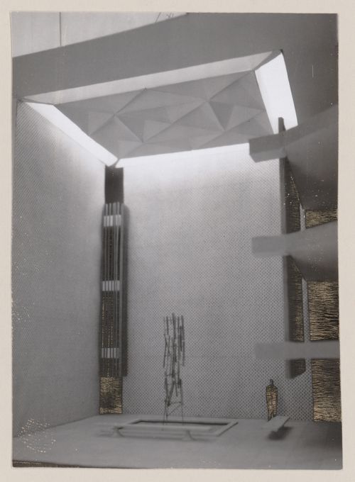 View of model for interior of United States Embassy, Oslo, Norway
